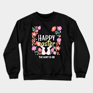 Happy Easter Egg Hunt Easter Bunny Rabbits Cute Crewneck Sweatshirt